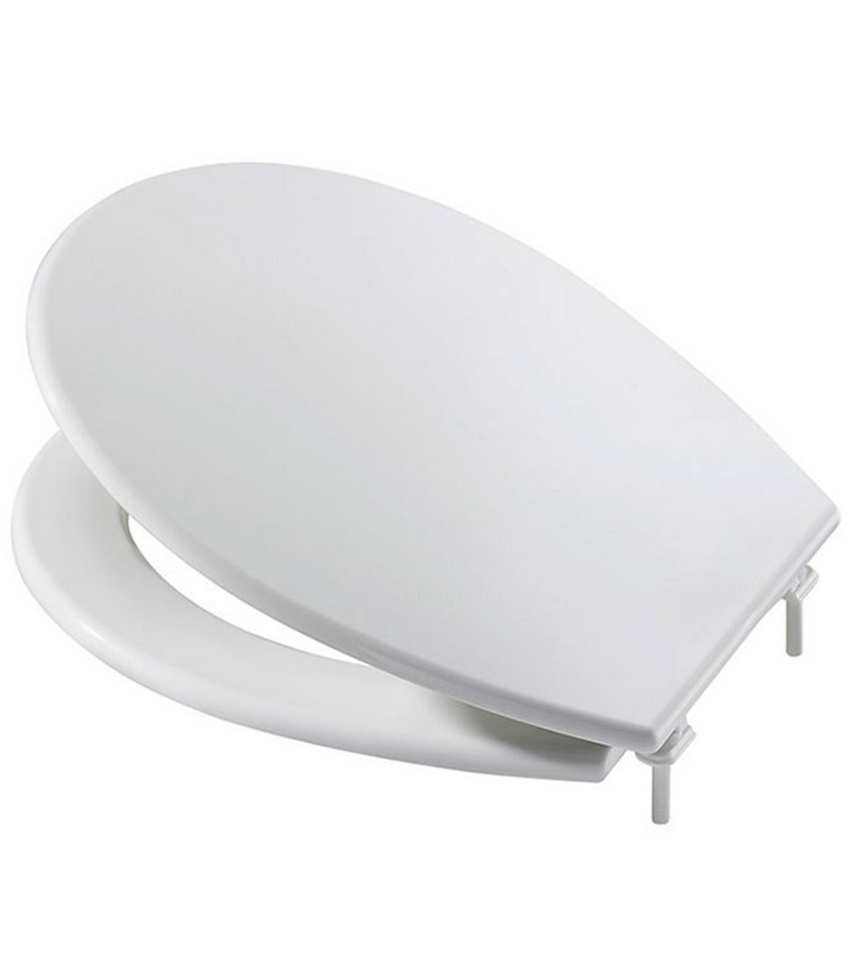 Tradineur - Tapa de WC universal, asiento de polipropileno para inodoro,  bisagras ajustables, montaje rápido, fácil de limpiar (