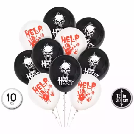 Tradineur - Pack de 40 Globos "Happy Halloween" - Ideal para Fiestas de temáticas terroríficas - Total de 40 Globos - Modelo Sur