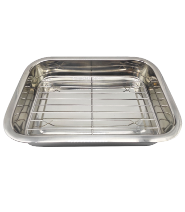 Tradineur - Bandeja de aluminio rectangular, ideal para hornear