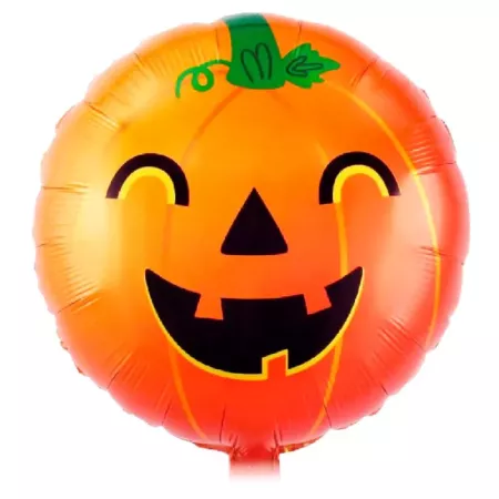 Tradineur - Pack de 6 Globos con diseño calabaza sonriente - Ideal para decoración de Halloween - 43 x 43 cm