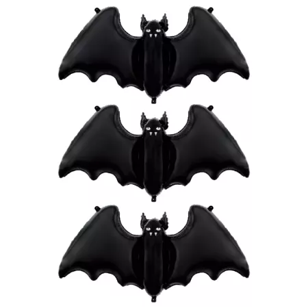 Tradineur - Pack de 4 Globos en forma de murcielago - Ideal para decoración de Halloween - 84 x 63 cm - Color Negro Tradineur - Pack de 4 Globos en forma de murcielago - Ideal para decoración de Halloween - 84 x 63 cm - Color Negro