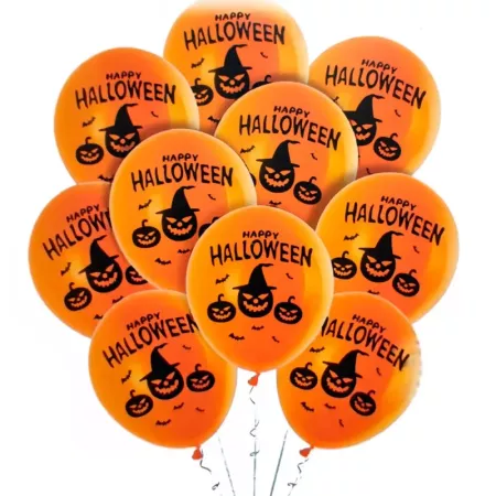 Tradineur - Pack de 40 globos - "Happy Halloween" - Tamaño: 30 cm - Ideales como decoración de tu hogar y celebraciones de Hallo