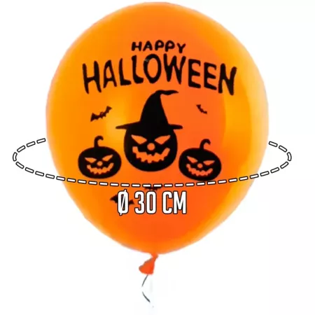 Tradineur - Pack de 40 globos - "Happy Halloween" - Tamaño: 30 cm - Ideales como decoración de tu hogar y celebraciones de Hallo