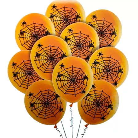 Tradineur - Pack de 40 globos - Diseño Telaraña - Tamaño: 30 cm - Ideales como decoración de tu hogar y celebraciones de Hallowe