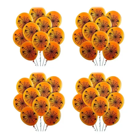 Tradineur - Pack de 40 globos - Diseño Telaraña - Tamaño: 30 cm - Ideales como decoración de tu hogar y celebraciones de Hallowe