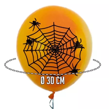 Tradineur - Pack de 40 globos - Diseño Telaraña - Tamaño: 30 cm - Ideales como decoración de tu hogar y celebraciones de Hallowe