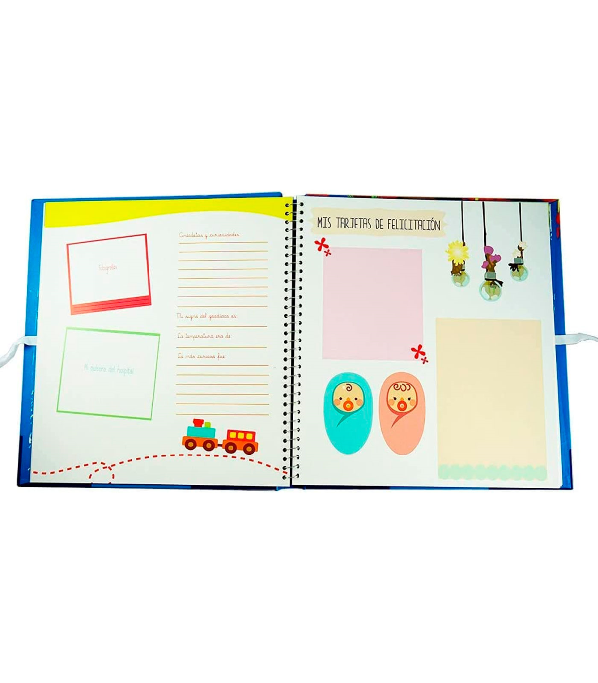 Libro de recuerdos de bebé encuadernado en cuero, álbum de recortes para  bebés con almohadillas de tinta de huella de bebé y calcomanías de hitos 