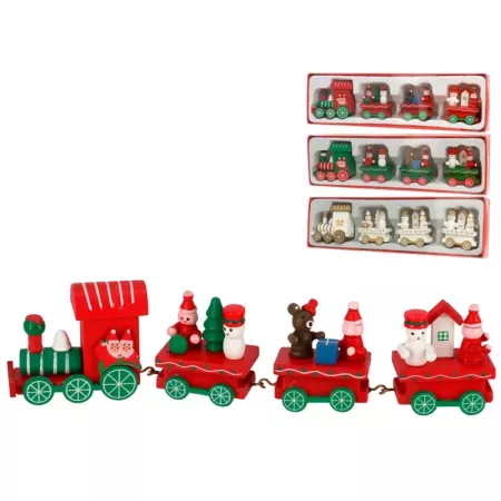 Tren de Navidad Decorativo en Madera y Hierro, Original Tren de Navidad Decorativo en Madera y Hierro, Original