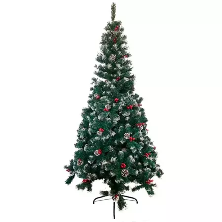 Árbol de Navidad 180 cm con Piñas y Bayas - Fácil Montaje