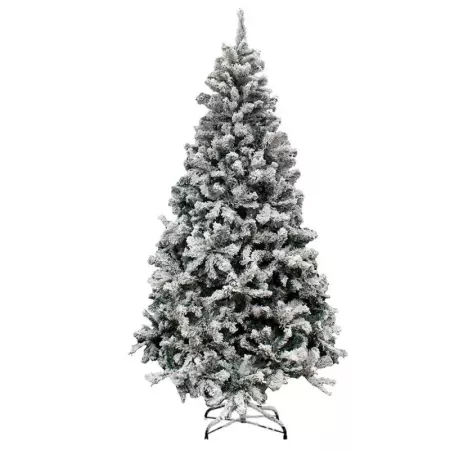 Árbol de Navidad Nevado 210 cm Blanca con Montaje Fácil