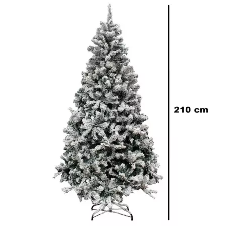 Árbol de Navidad Nevado 210 cm Blanca con Montaje Fácil
