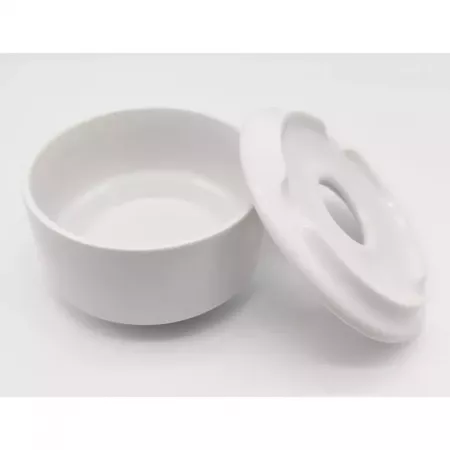 Cenicero cerámico blanco con tapa extraíble 11x6 cm Cenicero cerámico blanco con tapa extraíble 11x6 cm