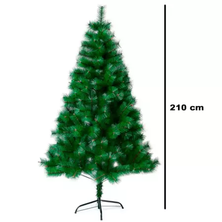 Árbol de Navidad artificial 210 cm verde fácil montaje