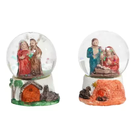 Pack 2 Bolas de Navidad en Cristal y Resina 4,5x6 cm