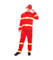 Tradineur - Disfraz de bombero para adulto, 100% poliéster, incluye sombrero, camiseta y pantalón, atuendo de carnaval, Halloween, cosplay, fiestas (Hombre, Talla S)