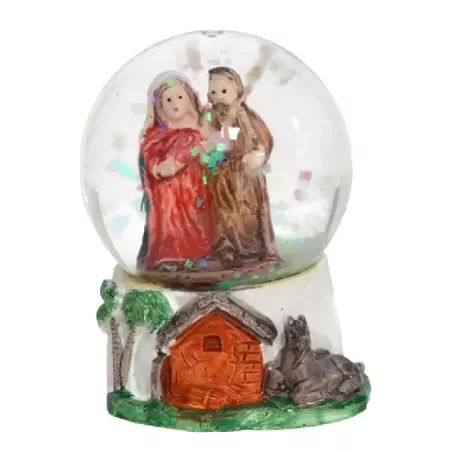 Pack 2 Bolas de Navidad en Cristal y Resina 4,5x6 cm
