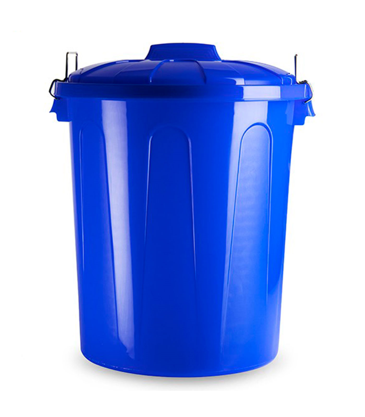 Tradineur - Cubo de basura de plástico con asas metálicas, contenedor de  residuos, papelera con tapa, reciclaje, industrial, fab