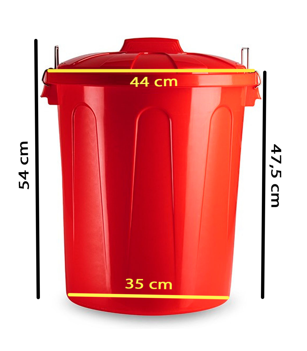 Tradineur - Cubo de basura de plástico, 7 litros, incluye tapa y asas  metálicas, contenedor de residuos, papelera, reciclaje, in