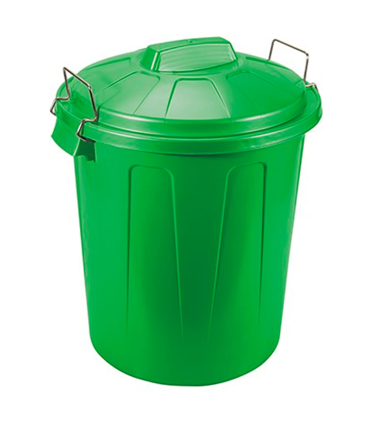 Tradineur - Cubo de basura de plástico con tapa y asas metálicas,  contenedor de residuos, papelera, reciclaje, industrial, fabri