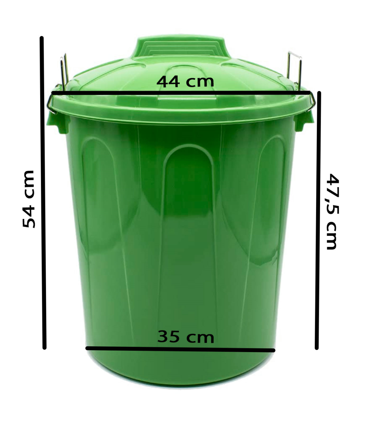 Tradineur - Cubo de basura, plástico, 31 litros, incluye tapa y asas  metálicas, contenedor de residuos, papelera, reciclaje, ind