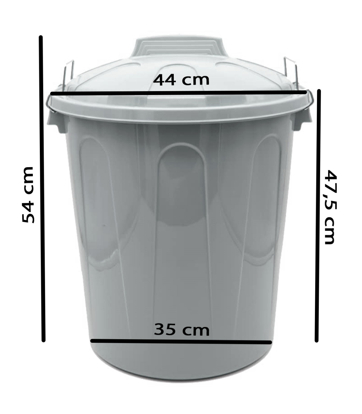 Tradineur - Cubo de basura de plástico, muy resistente, incluye tapa y  asas, apto para uso alimentario, contenedor de residuos