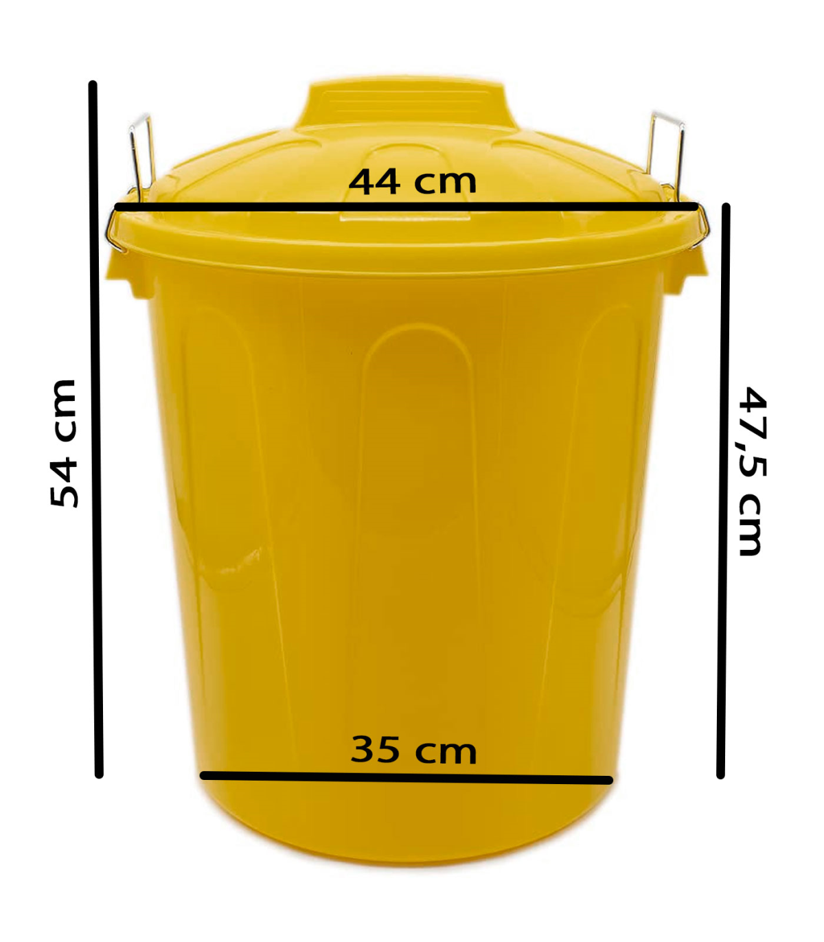 Tradineur - Cubo de basura de plástico, tapa y asas metálicas, contenedor  de residuos, papelera, reciclaje, industrial, fabricad