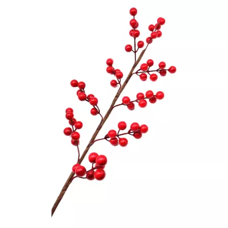 Pack 2 Varas Bayas Rojas Decorativas Navidad 69 cm