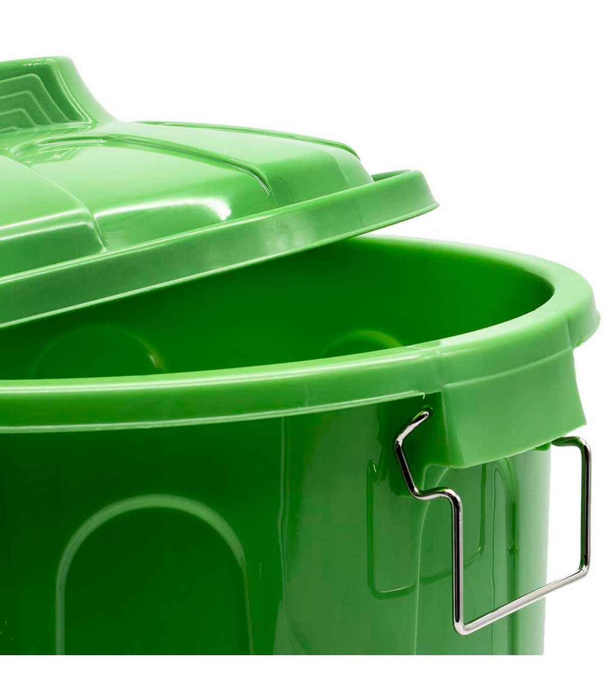 Tradineur - Cubo de basura de plástico, 21 litros, incluye tapa y asas  metálicas, contenedor de residuos, papelera, reciclaje, i