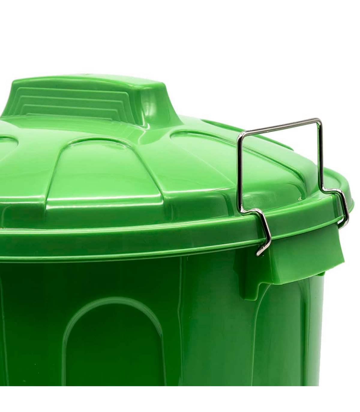 Cubo de basura de plástico con asas metálicas, contenedor de residuos,  papelera con tapa, reciclaje, industrial, hog
