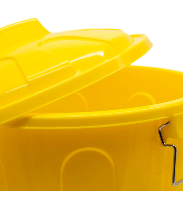 Tradineur - Cubo de basura, plástico, 21 litros, incluye asas metálicas y  tapa, resistente, contenedor de residuos, papelera, re