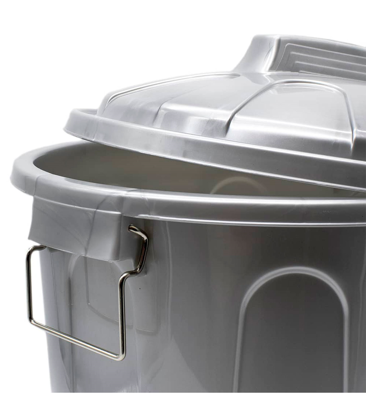 Tradineur - Cubo de basura, plástico, 21 litros, incluye asas metálicas y  tapa, resistente, contenedor de residuos, papelera, re