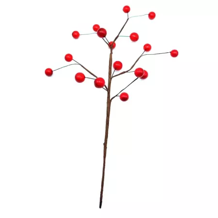 Pack 6 Varas Bayas Rojas 37 cm - Decoración Navidad Festiva