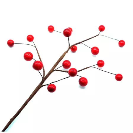 Pack 6 Varas Bayas Rojas 37 cm - Decoración Navidad Festiva