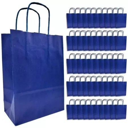 Pack 50 Bolsas Kraft Azul 32x40 cm para Regalos Navidad Pack 50 Bolsas Kraft Azul 32x40 cm para Regalos Navidad