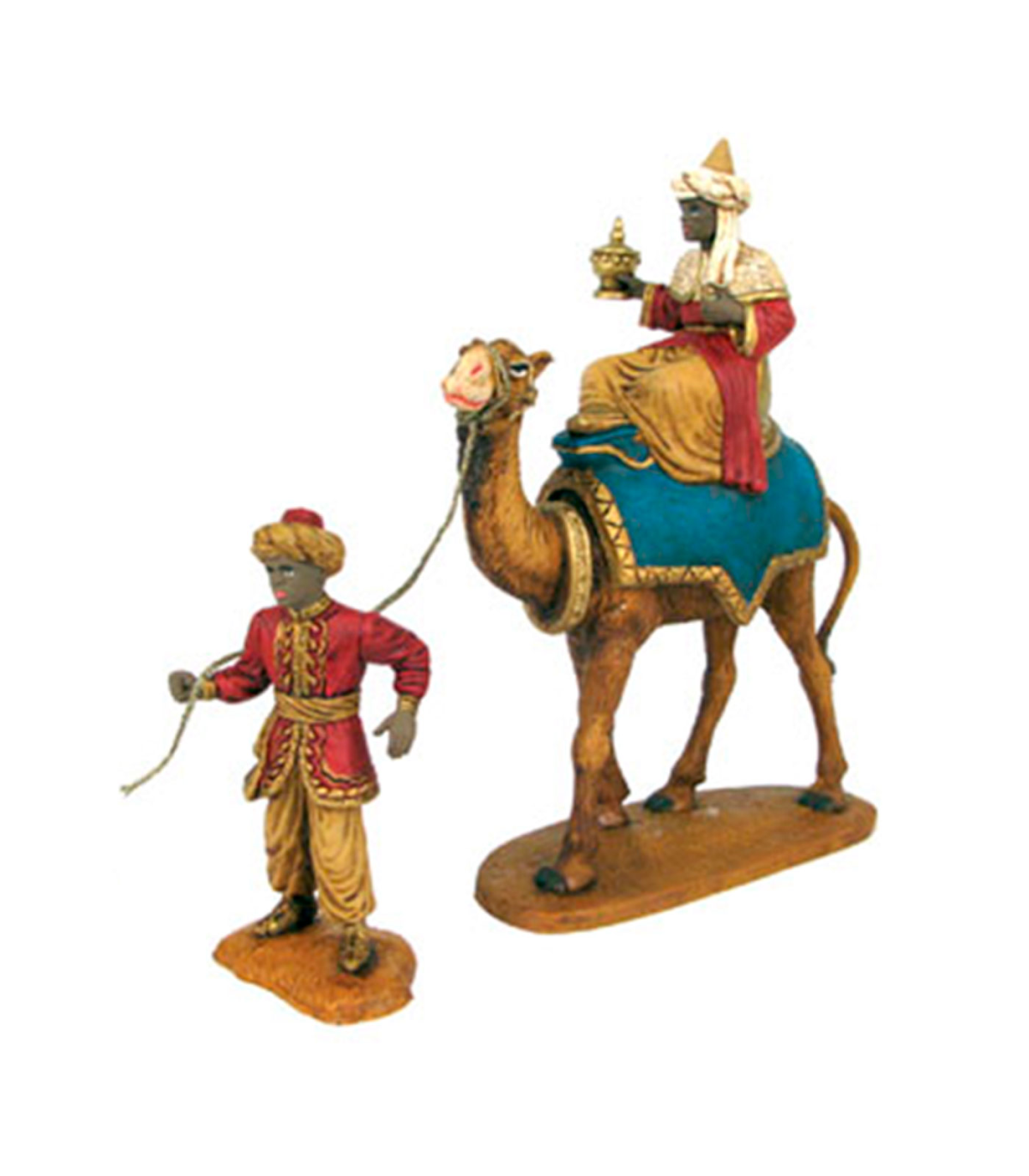 Tradineur Figuras Reyes Magos Camellos Y Pajes Para Belén Navideño 27 Cm Durexina Figuras 