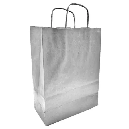 Pack 50 bolsas Kraft plata M 27x37 cm – Regalos Navidad