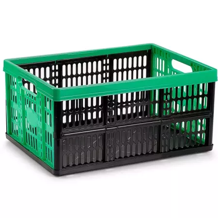 Caja plegable multiusos 32L resistente con asas – azul/rojo/verde Caja plegable multiusos 32L resistente con asas – azul/rojo/verde
