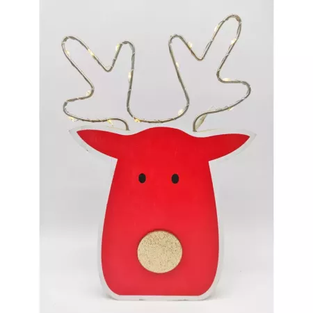 Figura Reno Navideño LED 24x16 cm Baterías Incluidas
