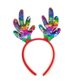 Diadema navideña brillo para disfraz de reno, cinta, aro, tocado para el cabello, pelo, gorro de fiesta para niños y adultos
