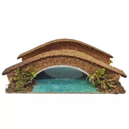 Puente de corcho 16x9x5 cm para belén y Navidad tradicional Puente de corcho 16x9x5 cm para belén y Navidad tradicional