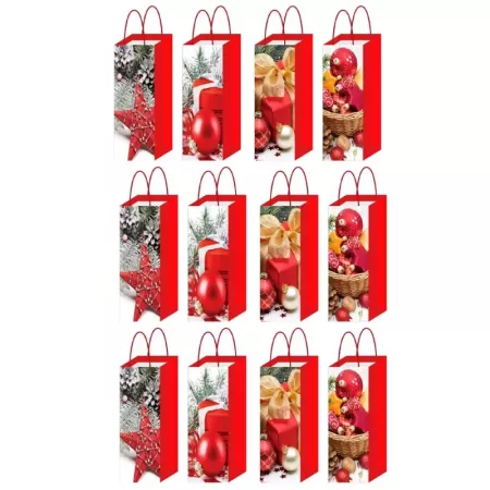 Pack 12 Bolsas de Papel para Botella de Vino – Navidad Pack 12 Bolsas de Papel para Botella de Vino – Navidad