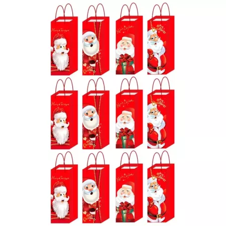 Pack 12 Bolsas de Papel para Botella de Vino - Regalo Navidad