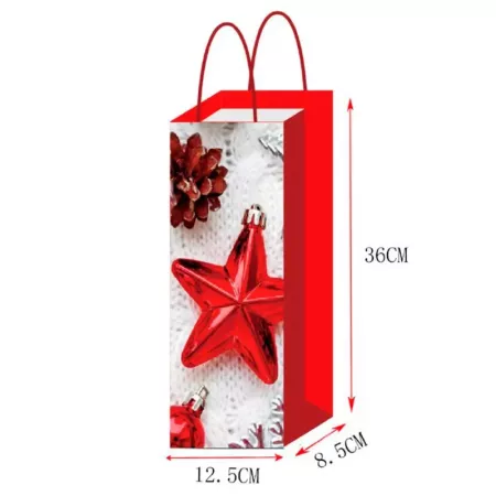 Pack 12 Bolsas de Papel Navideñas para Botellas de Vino