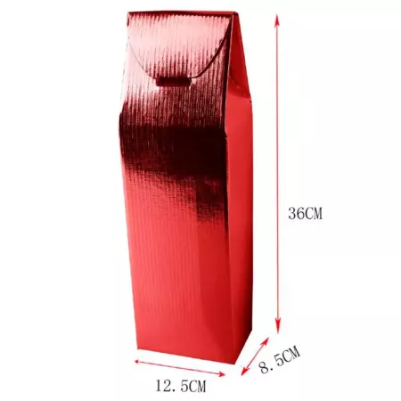 Pack 6 Cajas de Cartón con Asa para Botella de Vino Roja