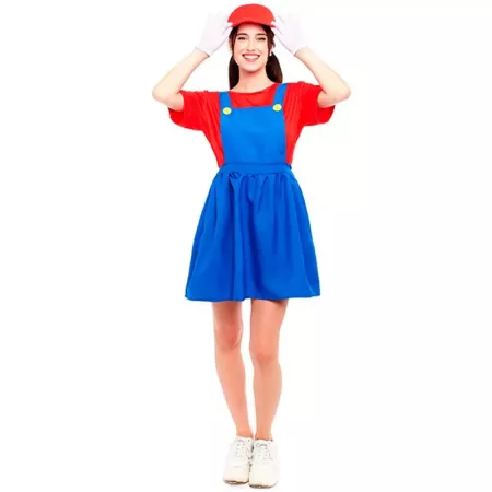 Disfraz Fontanera Roja Mujer S Carnaval Halloween Cosplay