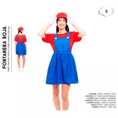 Disfraz Fontanera Roja Mujer S Carnaval Halloween Cosplay