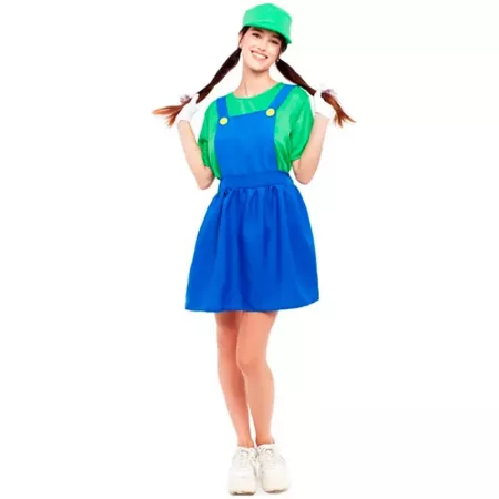Disfraz Fontanera Verde Mujer L | Carnaval Halloween Cosplay