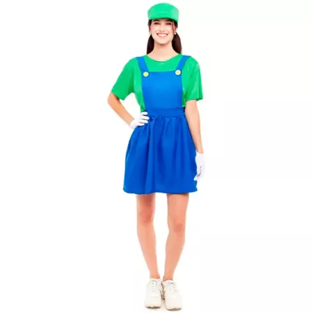 Disfraz Fontanera Verde Mujer L | Carnaval Halloween Cosplay
