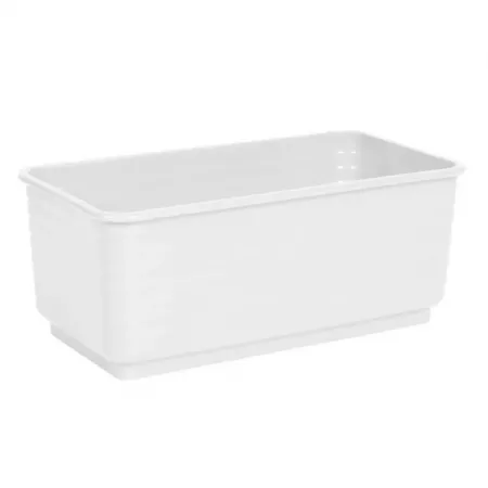 Jardinera rectangular blanca 10x24,7x13 cm, resistente y versátil Jardinera rectangular blanca 10x24,7x13 cm, resistente y versátil