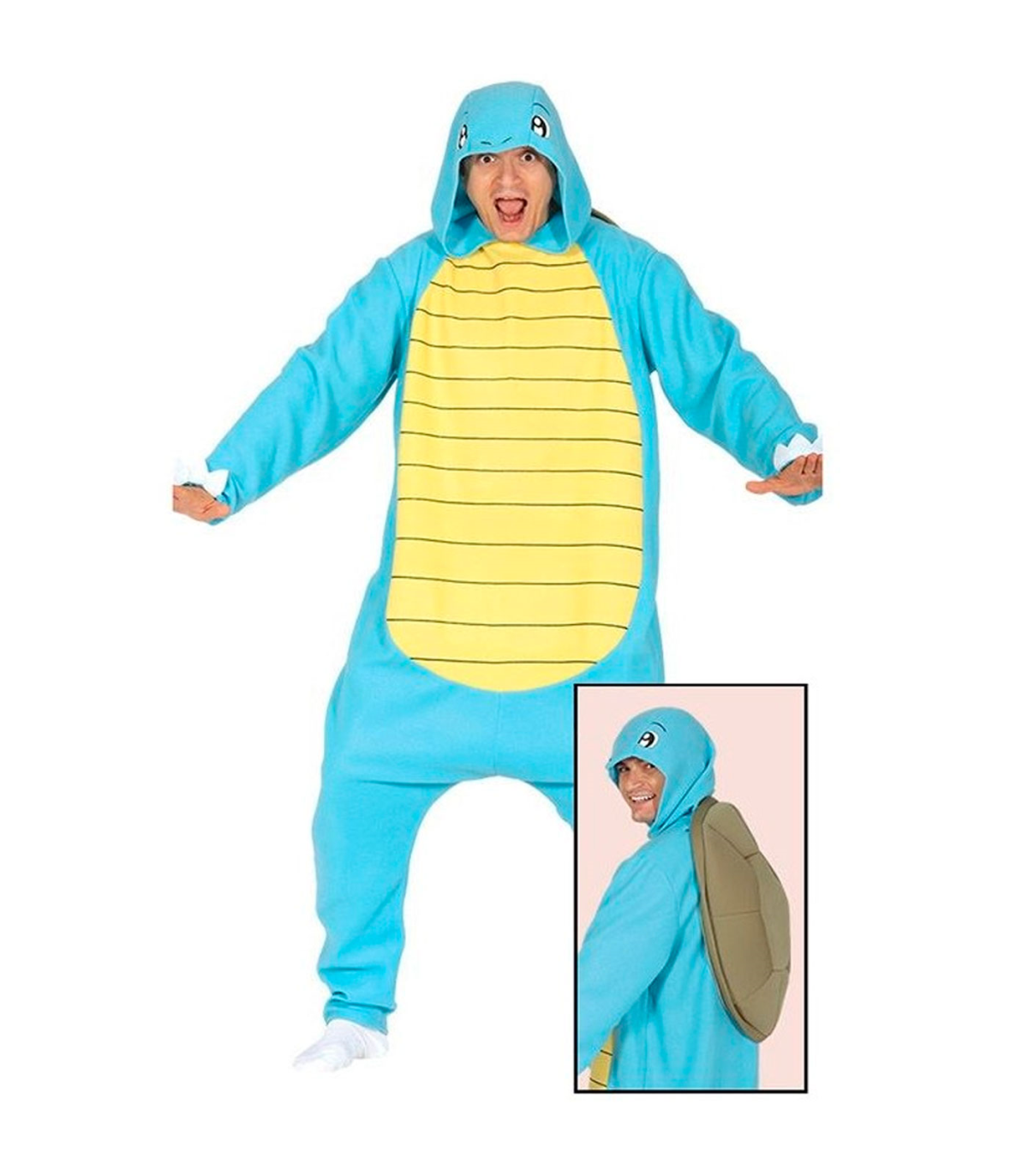 Tradineur - Disfraz de tortuga azul para adulto, fibra sintética, incluye  mono con capucha, carnaval, Halloween, cosplay (Unisex